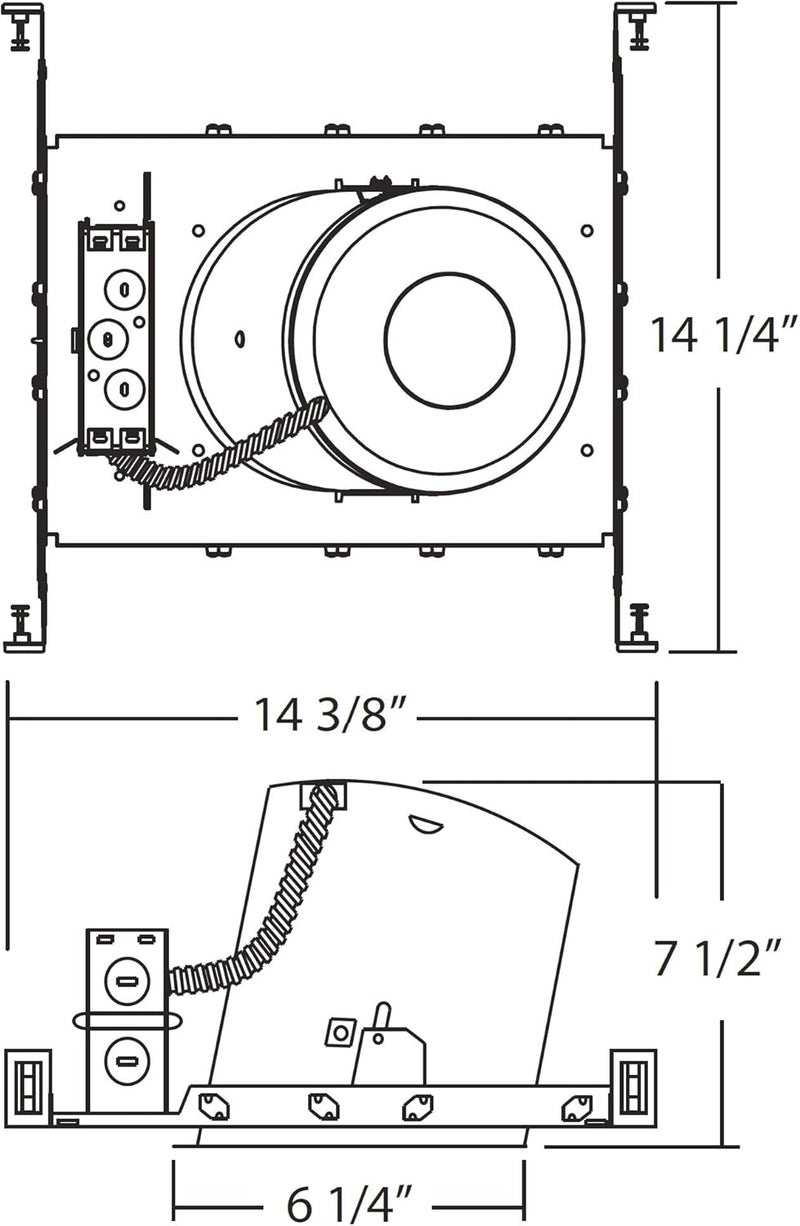 Nicor Lighting 6 inch Sloped Recessed Housing for New Construction Applications, IC-Rated (17022A) - Image 2